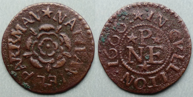 Colyton, Nathaniel Parkman 1666 farthing
